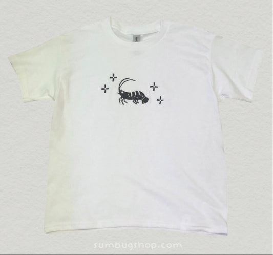 Shrimp Linocut White Baby Tee